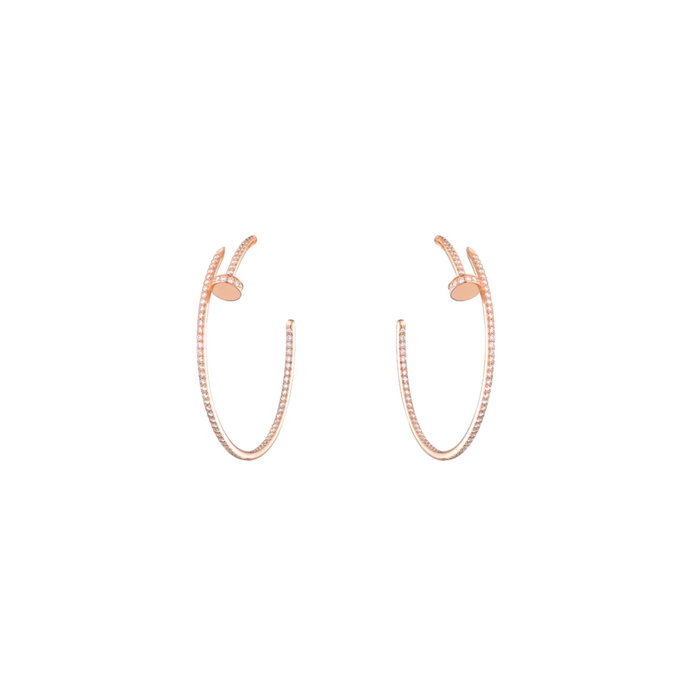 CARTIER JUSTE UN CLOU HOOP EARRINGS LARGE MODEL PAVED N8515009 CARTIER JUSTE UN CLOU HOOP EARRINGS LARGE MODEL PAVED N8515009
